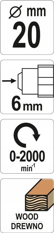 FREZ TRZPIENIOWY DO DREWNA 20mm Kod producenta YT-61706