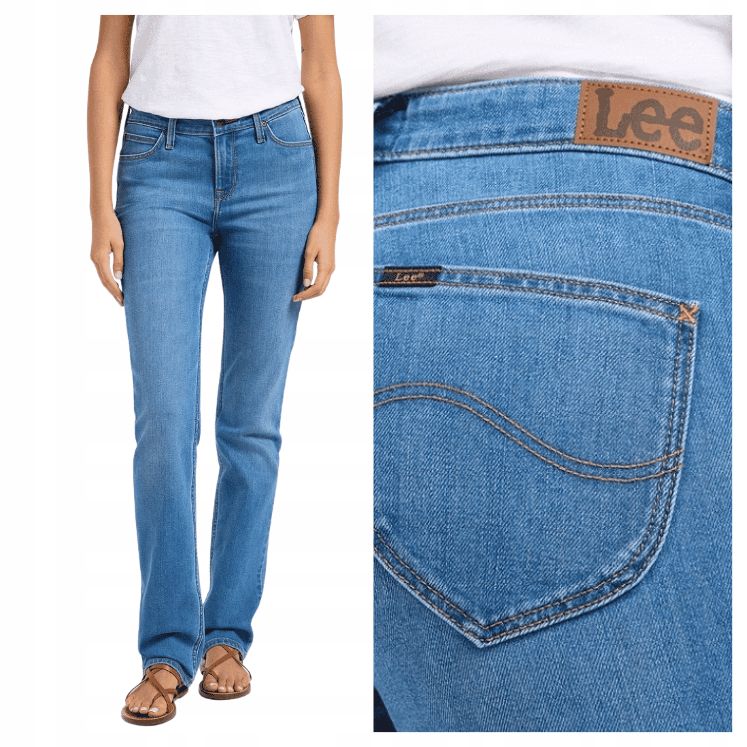 Dámské kalhoty Lee Marion Straight Dark Currents modré W28 L31