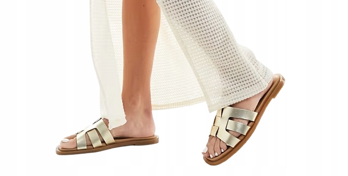 The Drop Elegantní Nazouváky Zlaté Z Hladké Eko Kůže Ploché 41 J3A