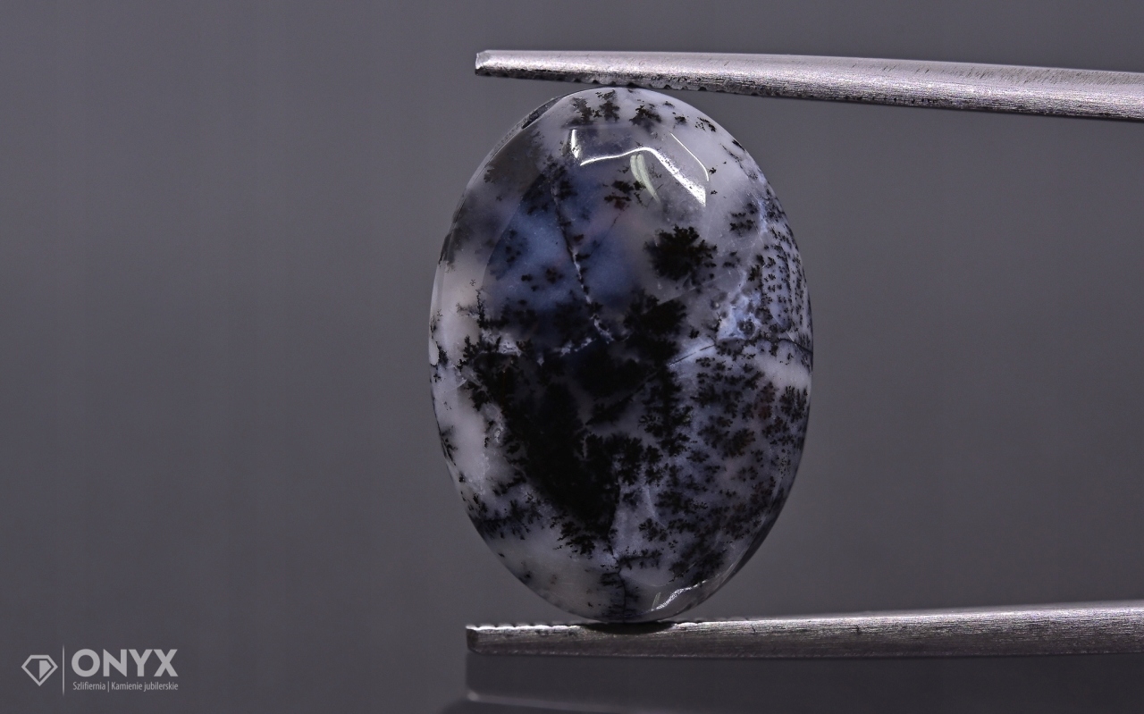 Dendritový achát z Turecka kabošon ovál 18x13 mm