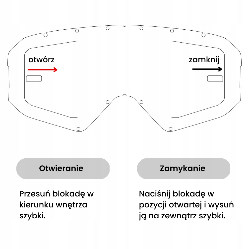 SZYBKA OTWIERANA AIRSCREEN DO GOGLI 100% STRATA 2 Model 100% STRATA 2