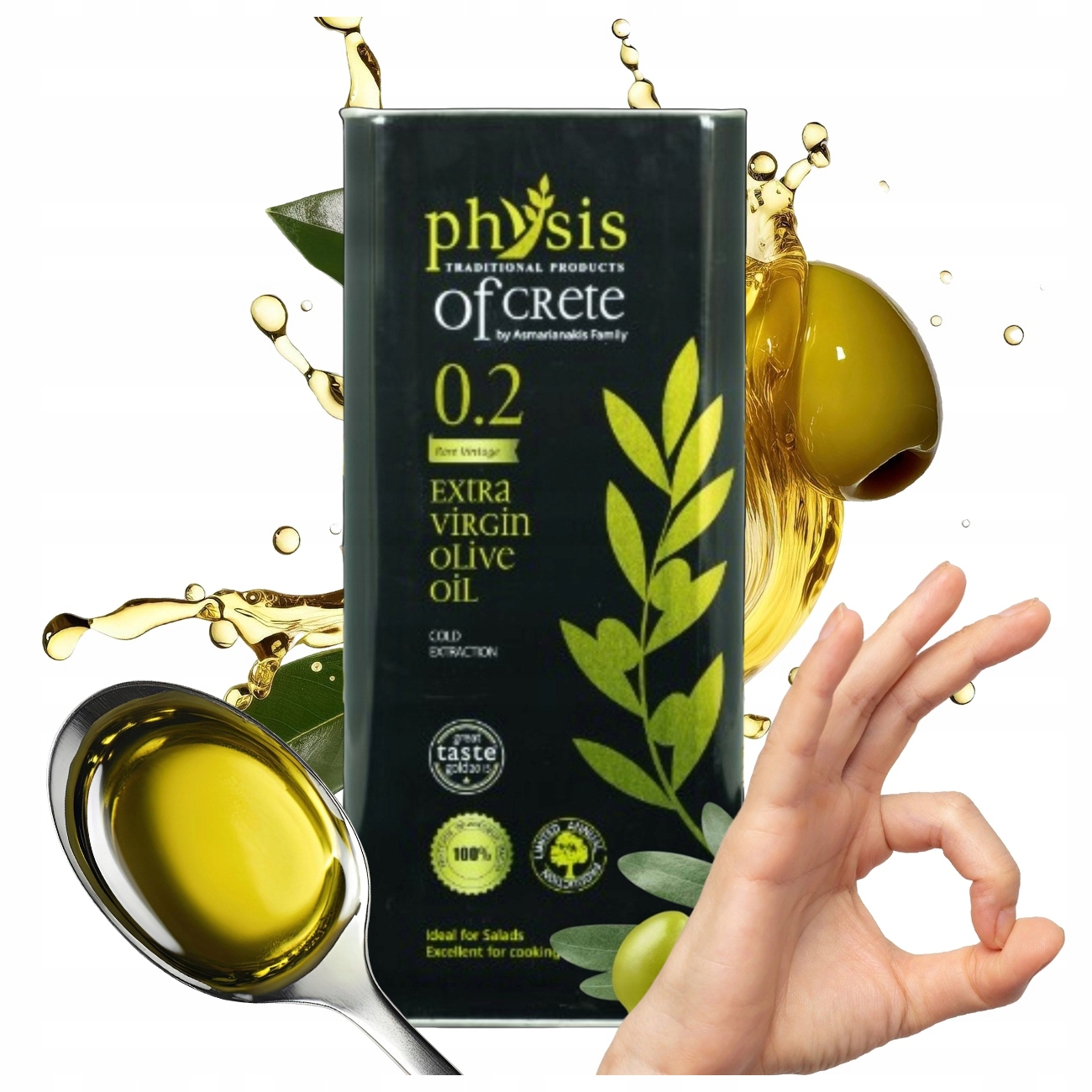 Levně Řecký Extra Panenský Olivový Olej Physis Of Crete Čerstvý 1,5L 1500 ml 0.2