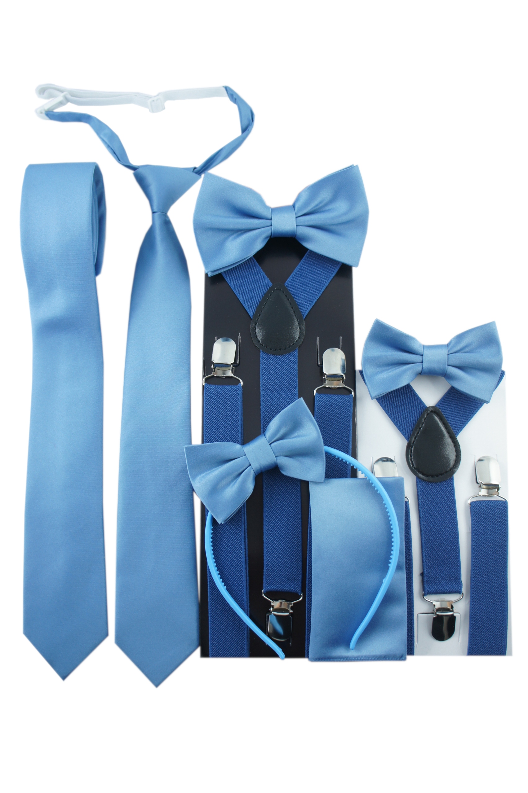 Szelki muszka dla chłopca premium urodziny wesele Kolor niebieski