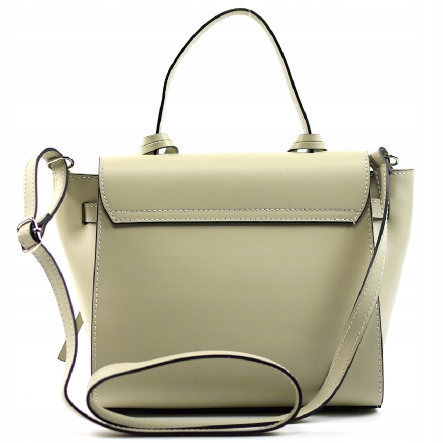 WŁOSKA TOREBKA BORSE IN PELLE SKÓRA NATURALNA JASNY BEŻ PREMIUM 725F Kolor beżowy