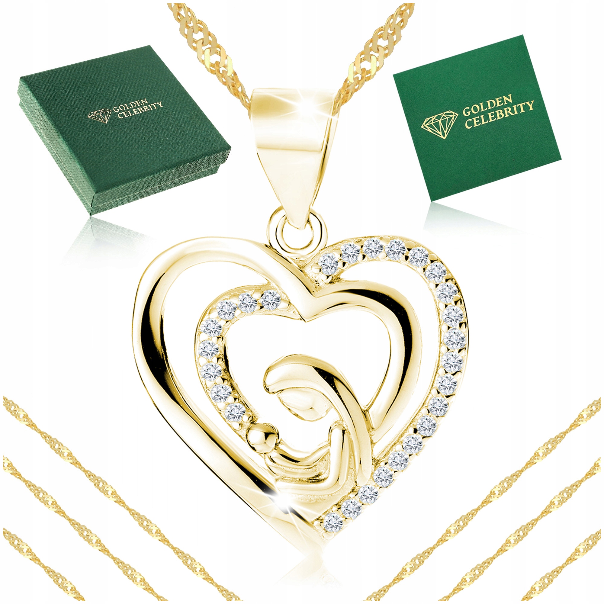 Krásný Zlatý Řetízek Singapur Se Srdíčkem 925 Dárek Pro Dceru, Maminku