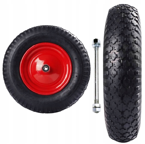 KOŁO KÓŁKO DO TACZKI TACZEK POMPOWANE Z OSIĄ MOCNE Z DĘTKĄ 4.00-8 2PR Marka Geko