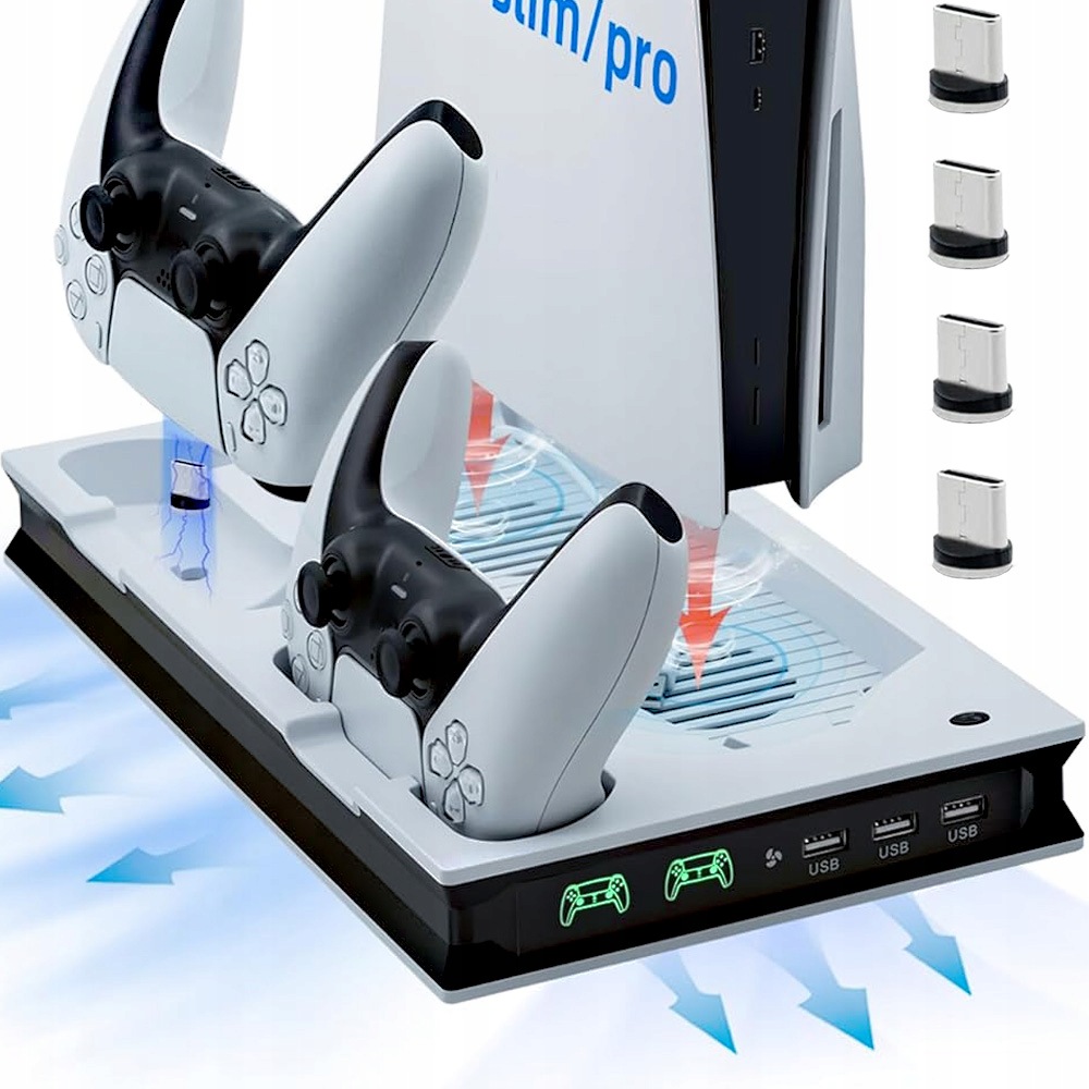 Dokovací Stanice Pro PS5 Chlazení Ventilátor Nabíjení Led Padů