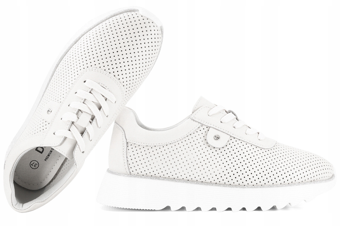 D&a S.barski LR51-629 Prolamované Sportovní Polobotky Dámské Tenisky Kůže 37