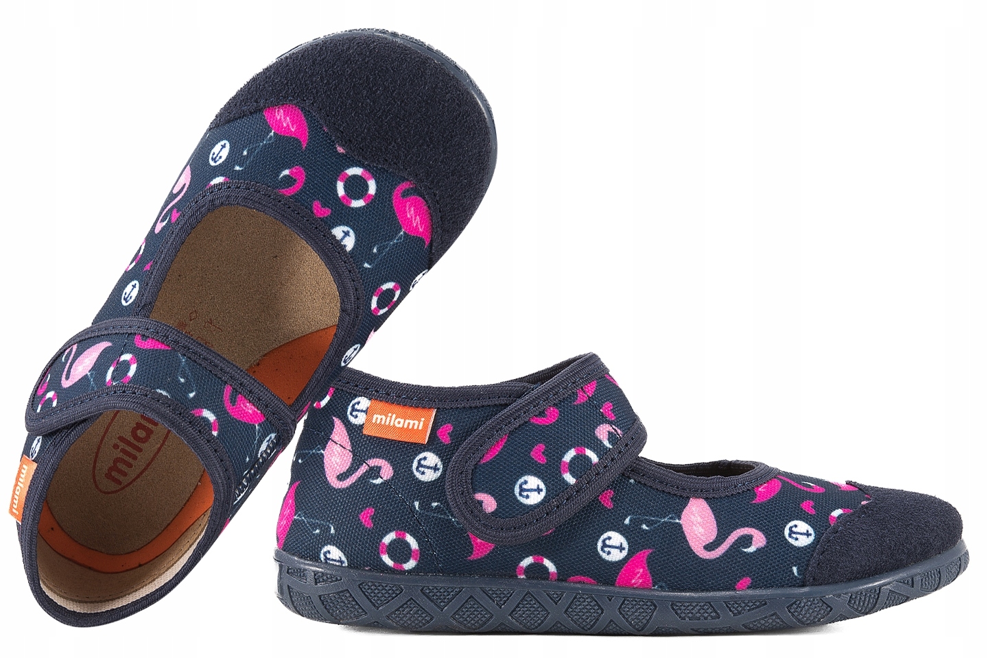 Milami 111-BR-18 Baleriny Tekstylne Domowe Elastyczne Kapcie Papcie Rzep 28