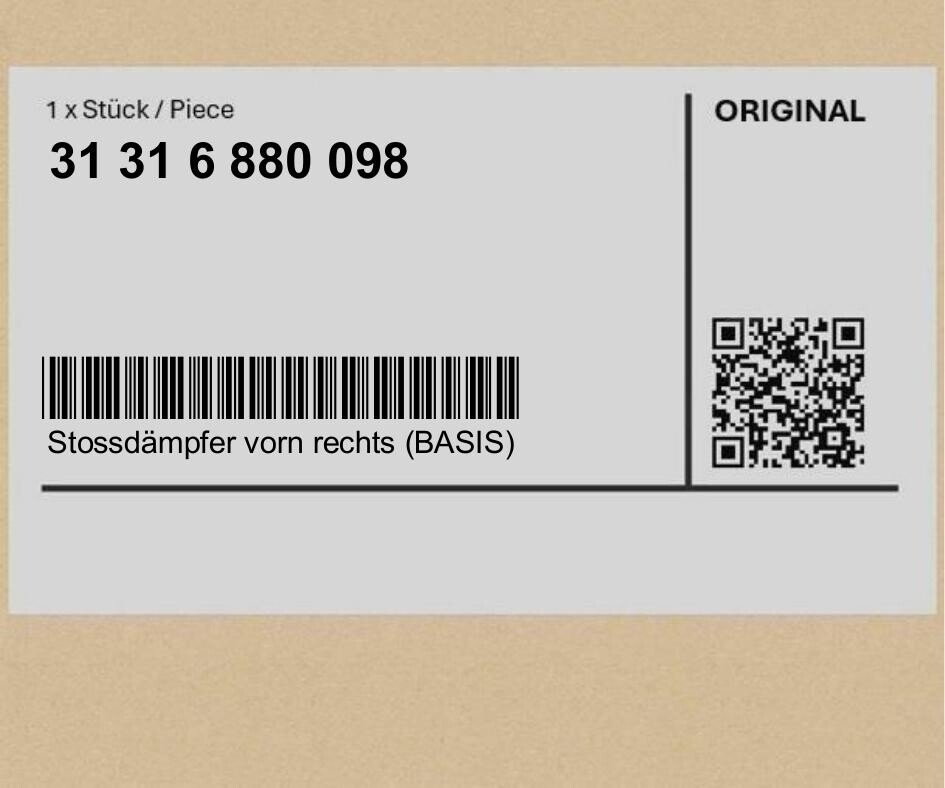 Amortyzator przedni prawy (BASIS) BMW i3 I01 I01 LCI