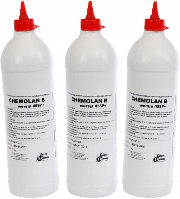 Lepidlo na dřevo polyuretanové D4 Chemolan B 45SP+ 1 kg, sada 3 ks