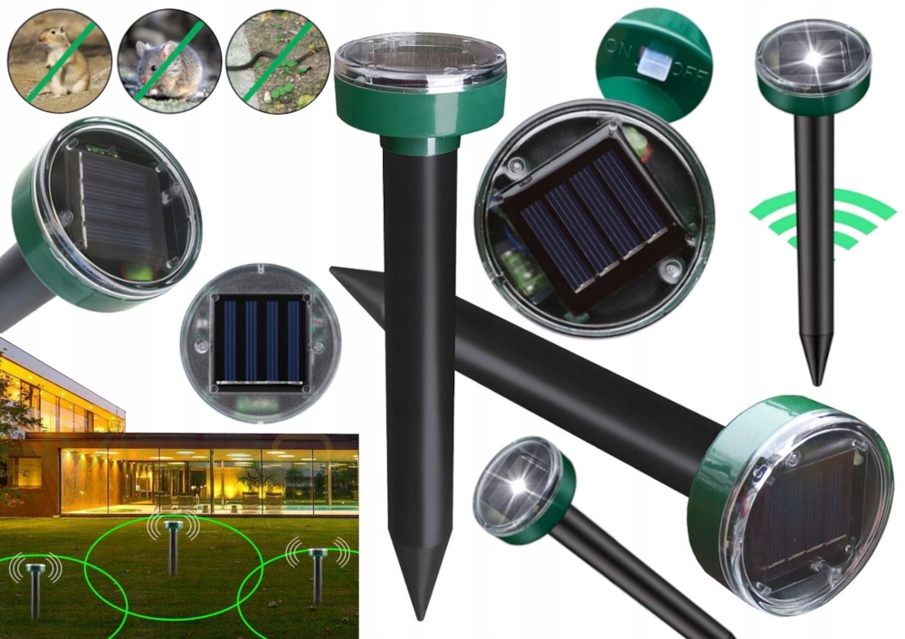 SILNY SOLARNY ODSTRASZACZ PRZECIWKO KRETOM KUNOM