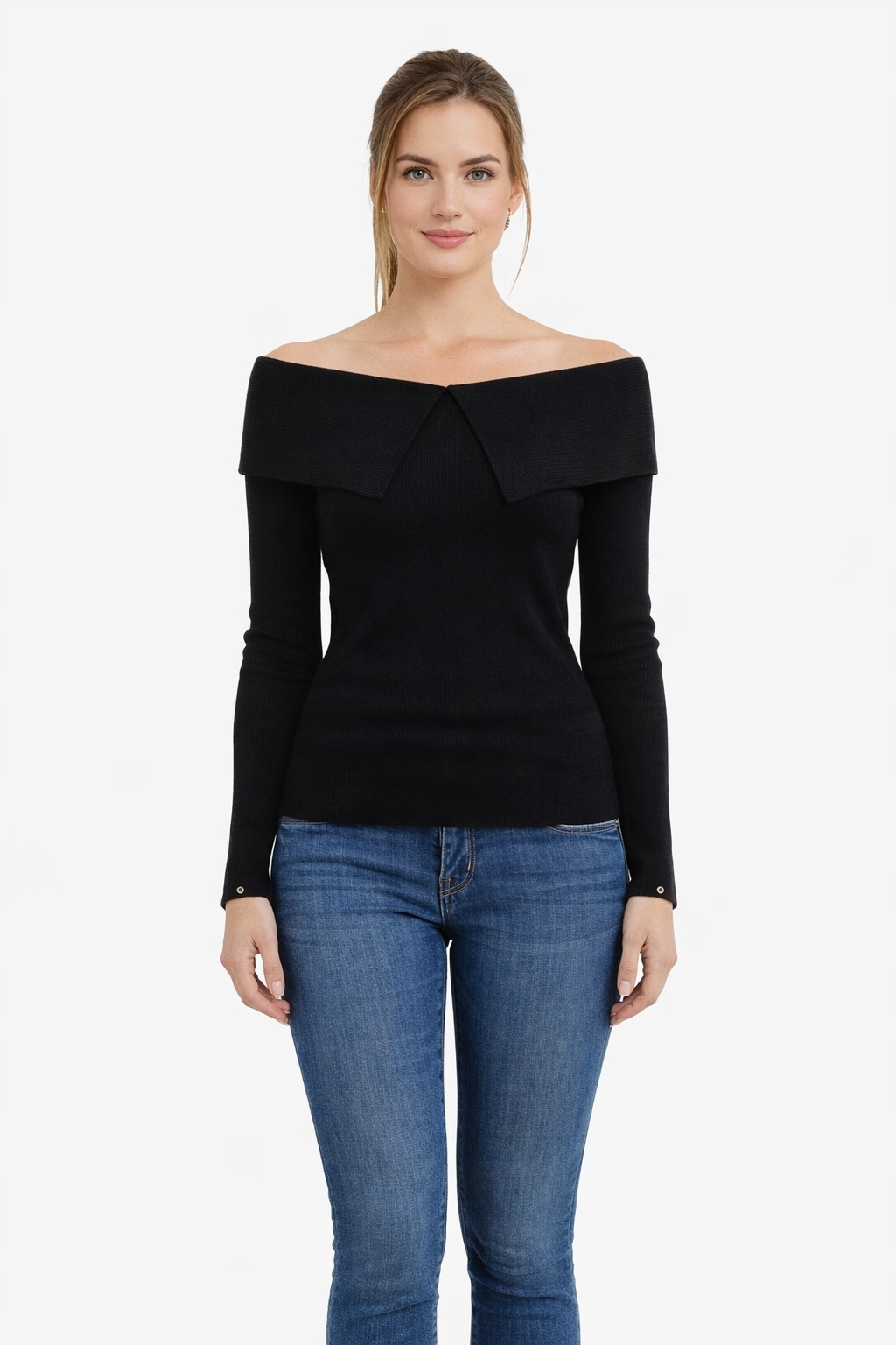 Marciano Guess Černá Halenka S Odhalenými Rameny A Knoflíky I4B