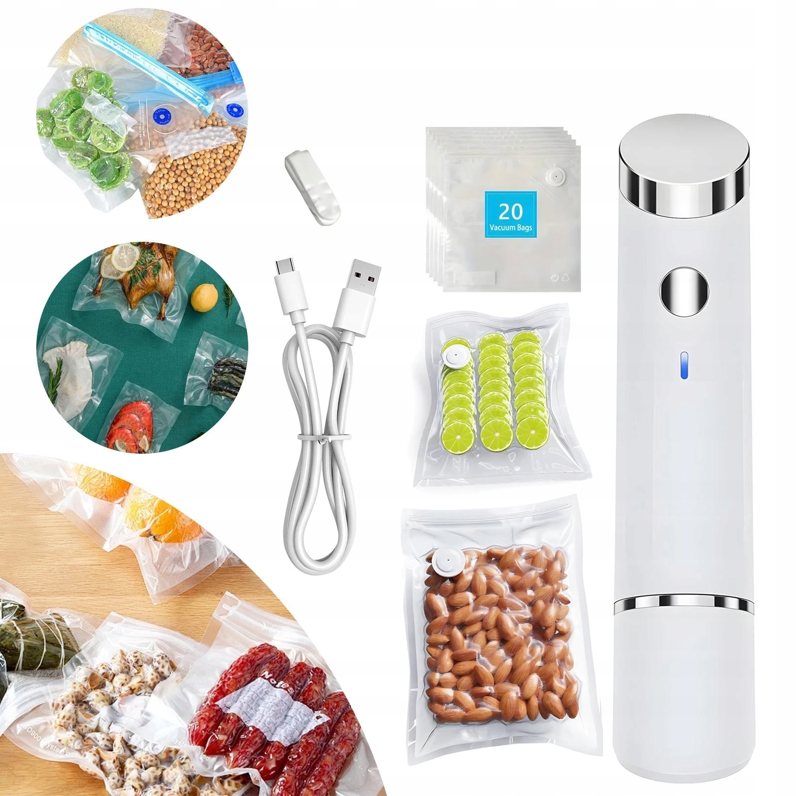 Bezdrátová Vakuová Svařovačka Potravin Automatická balicí stroj 20 sáčků