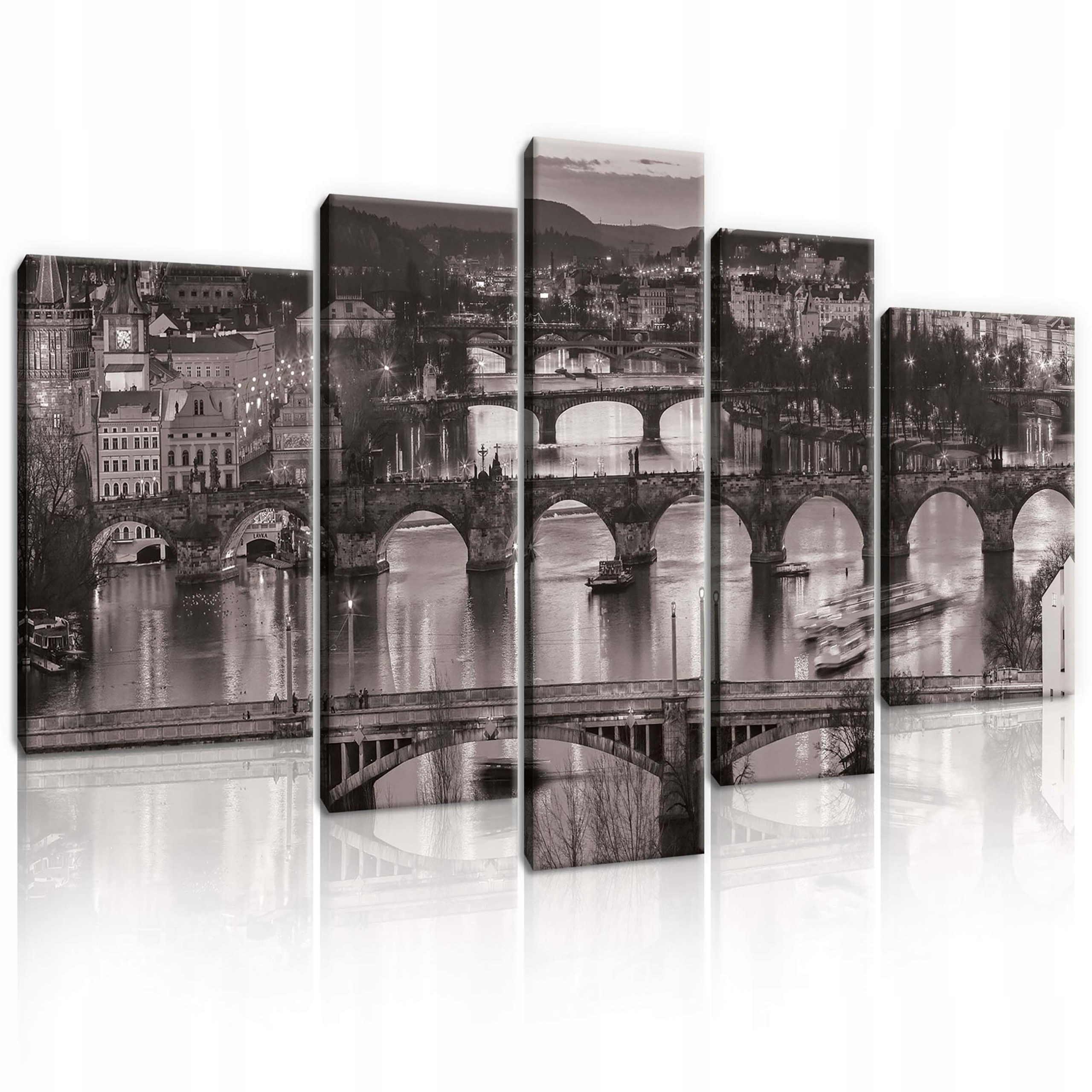 Obraz 170x100 Praha Karlov most noc mesto Vltava krajina architektúra