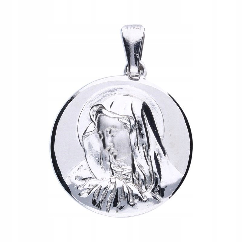 Stříbrný medailonek částečně matný 925 s obrázkem Panny Marie