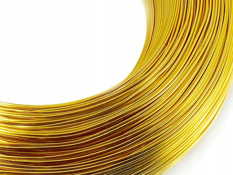 Drut jubilerski aluminiowy 0.8 mm złoty 4 m