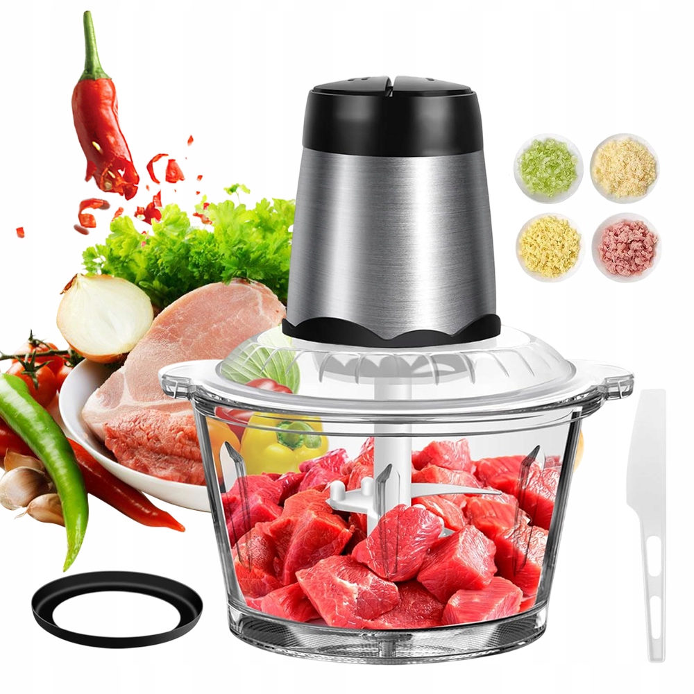 Mocný Kráječ s nádobou 1,6L Drtič Mixér 2 Rychlostní Stupně 300W