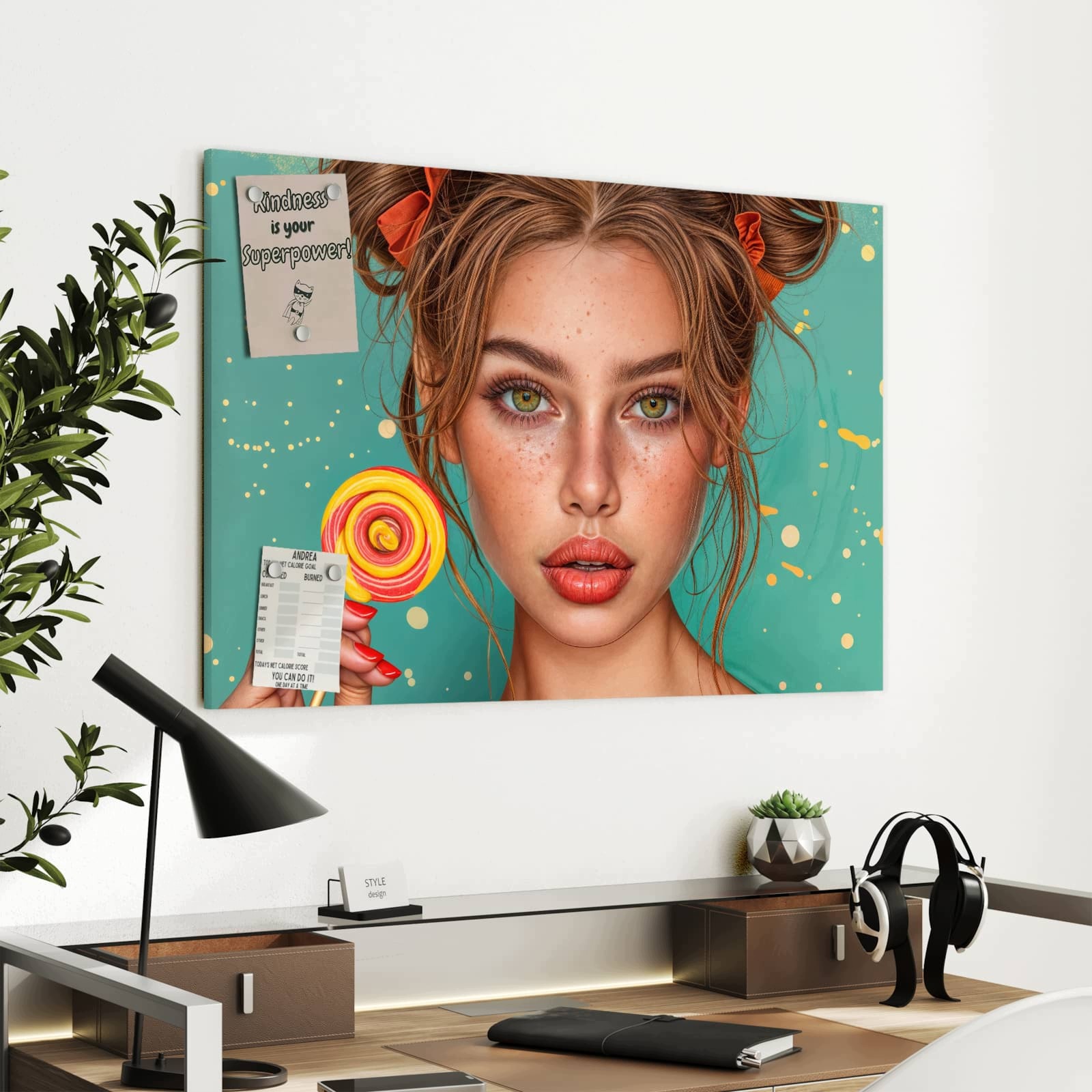 Magnetická tabule Žena S Lizak 90 × 60 cm