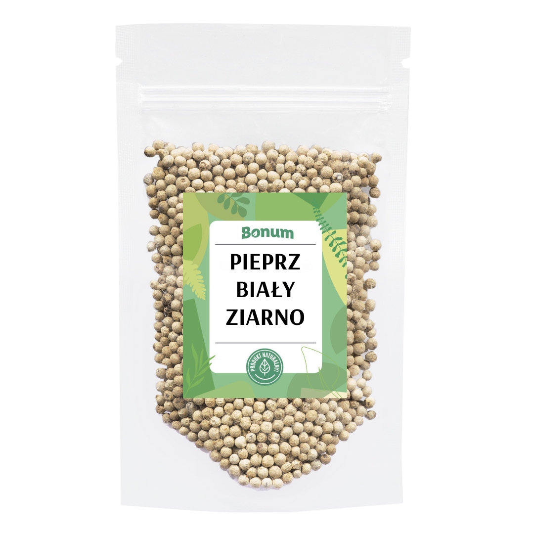 Pepř bílý v zrnu Aromatické koření Přírodní rybí omáčky 500g Bonum
