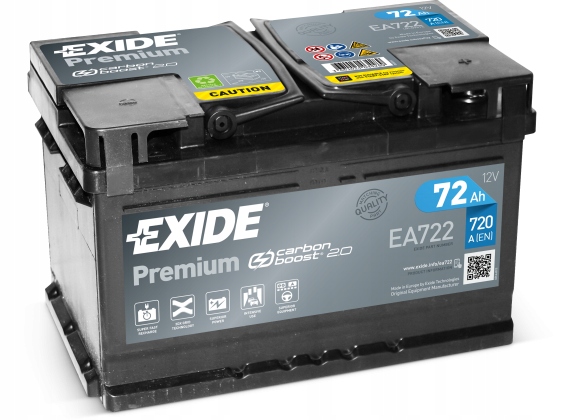 Аккумулятор EXIDE EA722 12V 72Ah 720A
