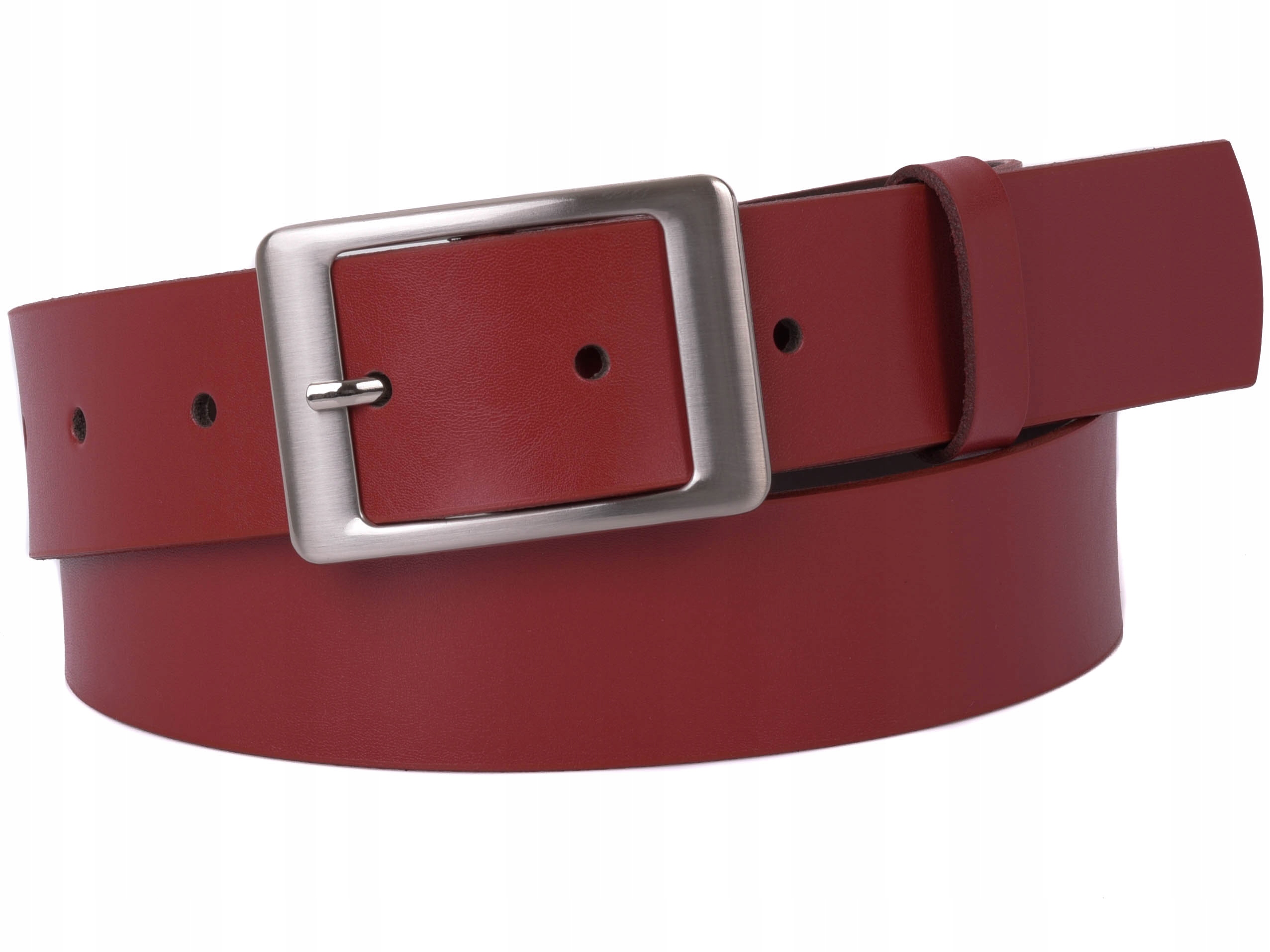 

Damski Skórzany pasek 4cm Bordo |75obw
