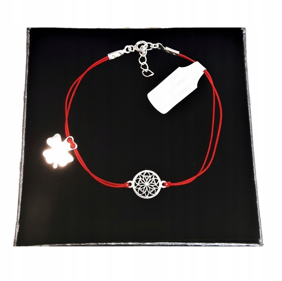 

Bransoletka sznurkowa ażur ażurek na nogę Srebro