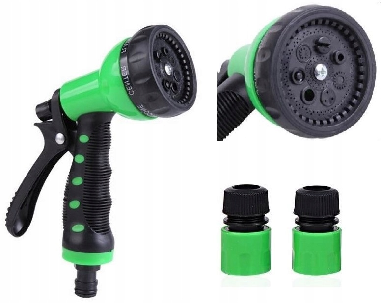 PISTOLET ZRASZACZ OGRODOWY DO WĘŻA +2 ZŁĄCZKI