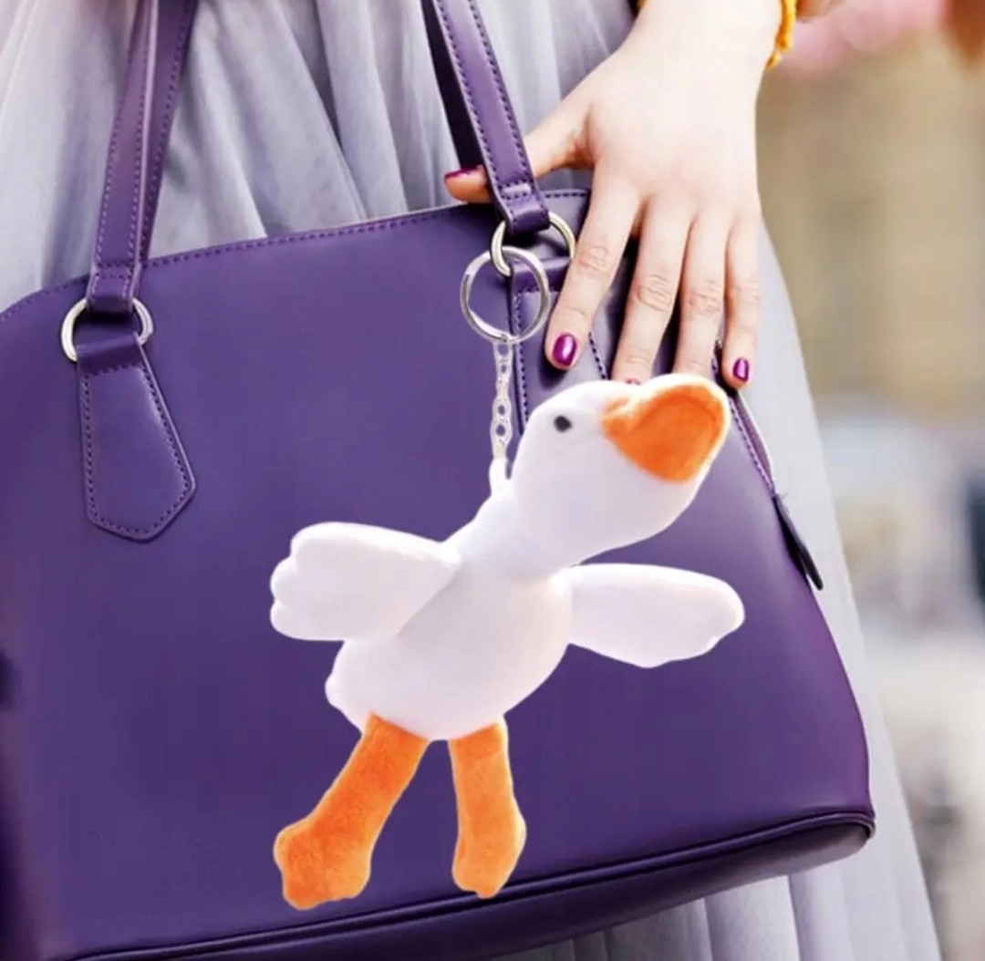 MASKOTKA BRELOK BRELOCZEK KACZKA GĘŚ PIPA PLUSZOWA Kolor biały