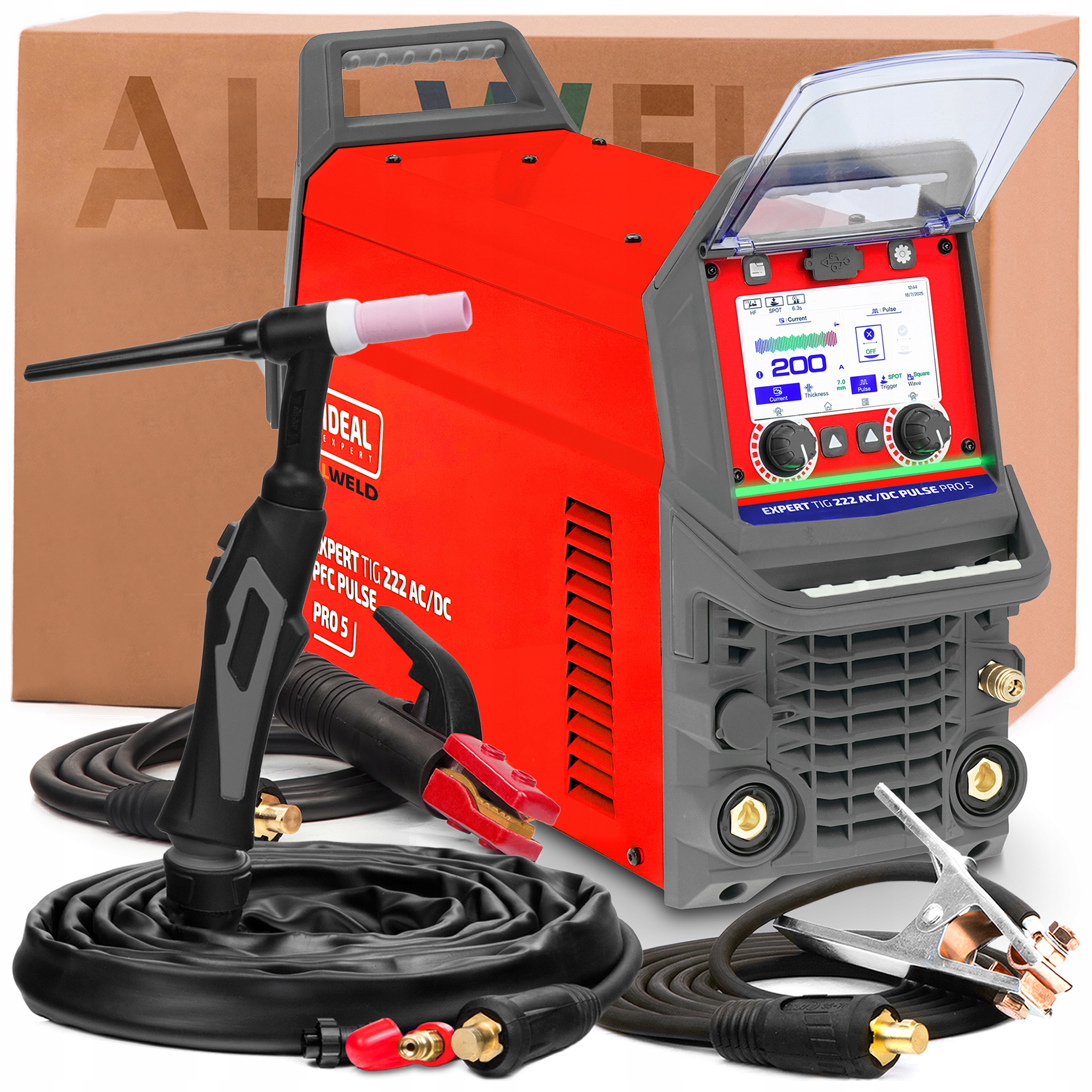 Svářečka Ideal Expert Tig 222 Ac/dc Pulse PRO5 LCD 230V 200A Tig Puls Igbt