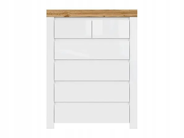 Комод Holten белый / дуб wotan / белый глянец
