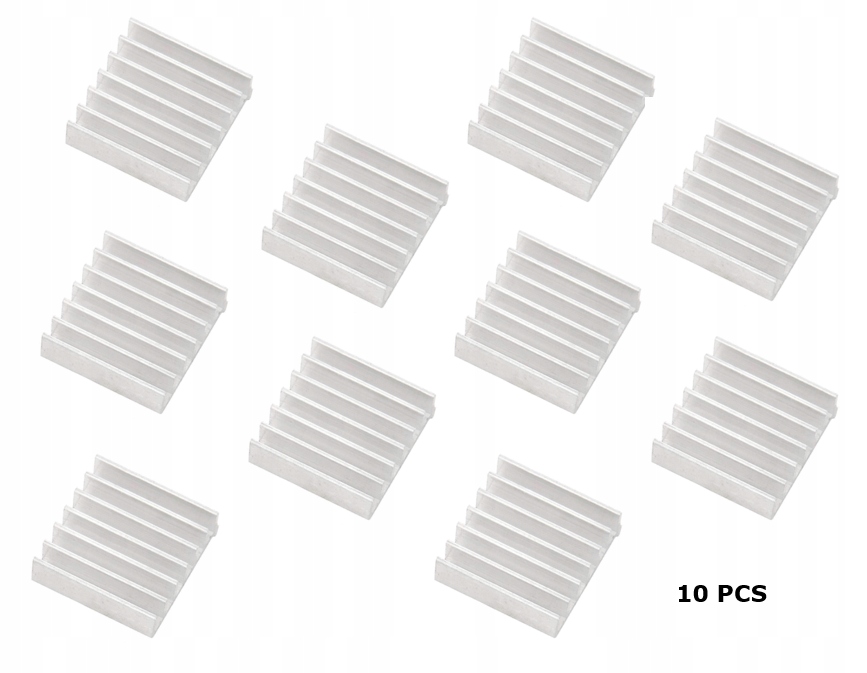 10x Radiator aluminiowy wytłaczany 14X14x4 mm uniwersalny