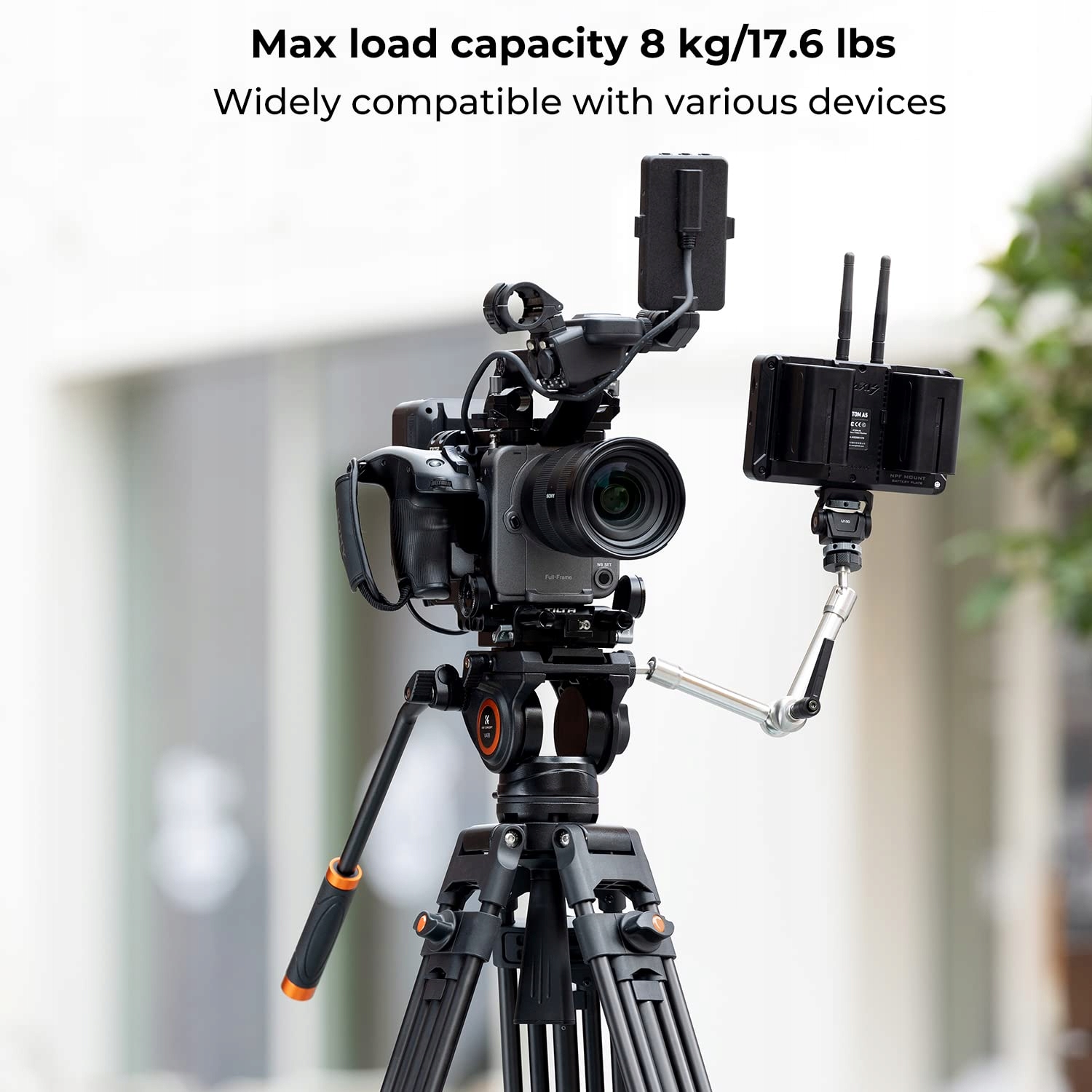 K&F CONCEPT Statyw Video 360° Głowica Płynna 184cm DSLR Kamery — miniatura 3
