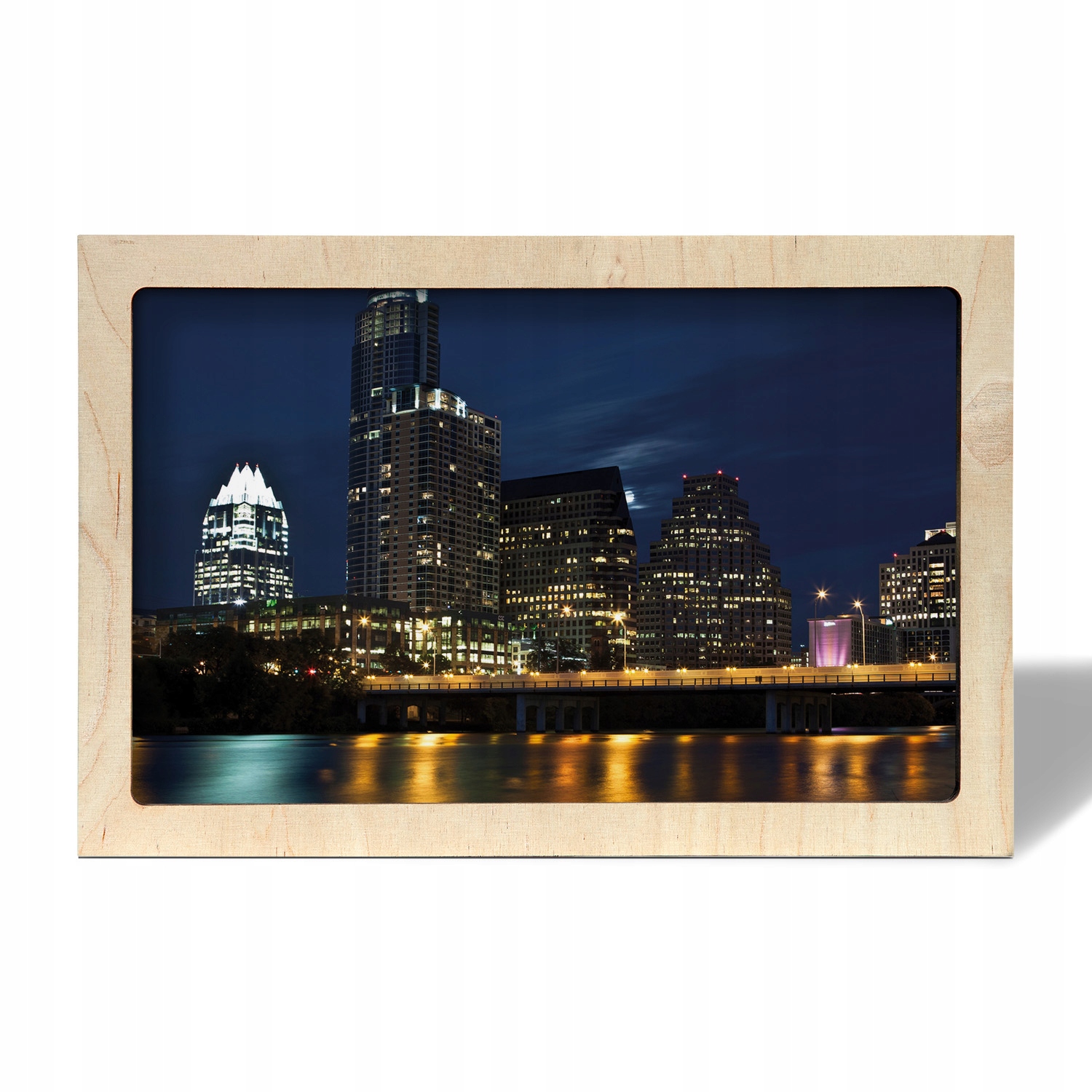 Fotoobraz s eko rámem Texas mrakodrapy noc 30x20 cm