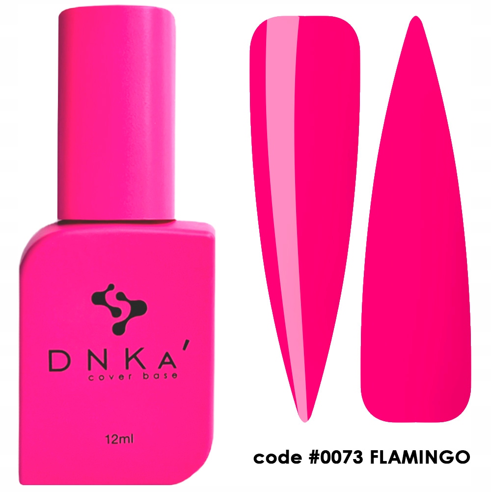 DNKa Cover Base 12 ml, 0073 FLAMINGO NEONOWY RÓŻ