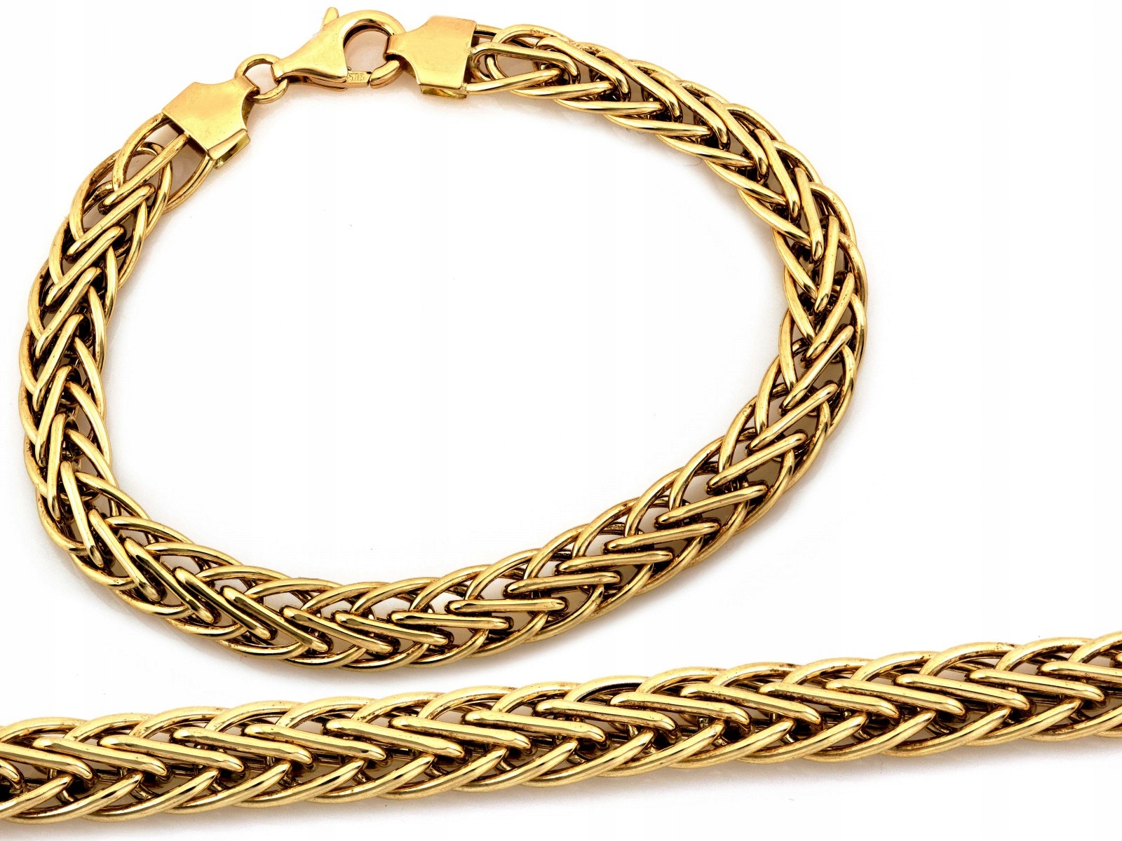 Zlatý náramek 585 14k Masivní propletený 7.6mm 9.78g Velikost 19 módní