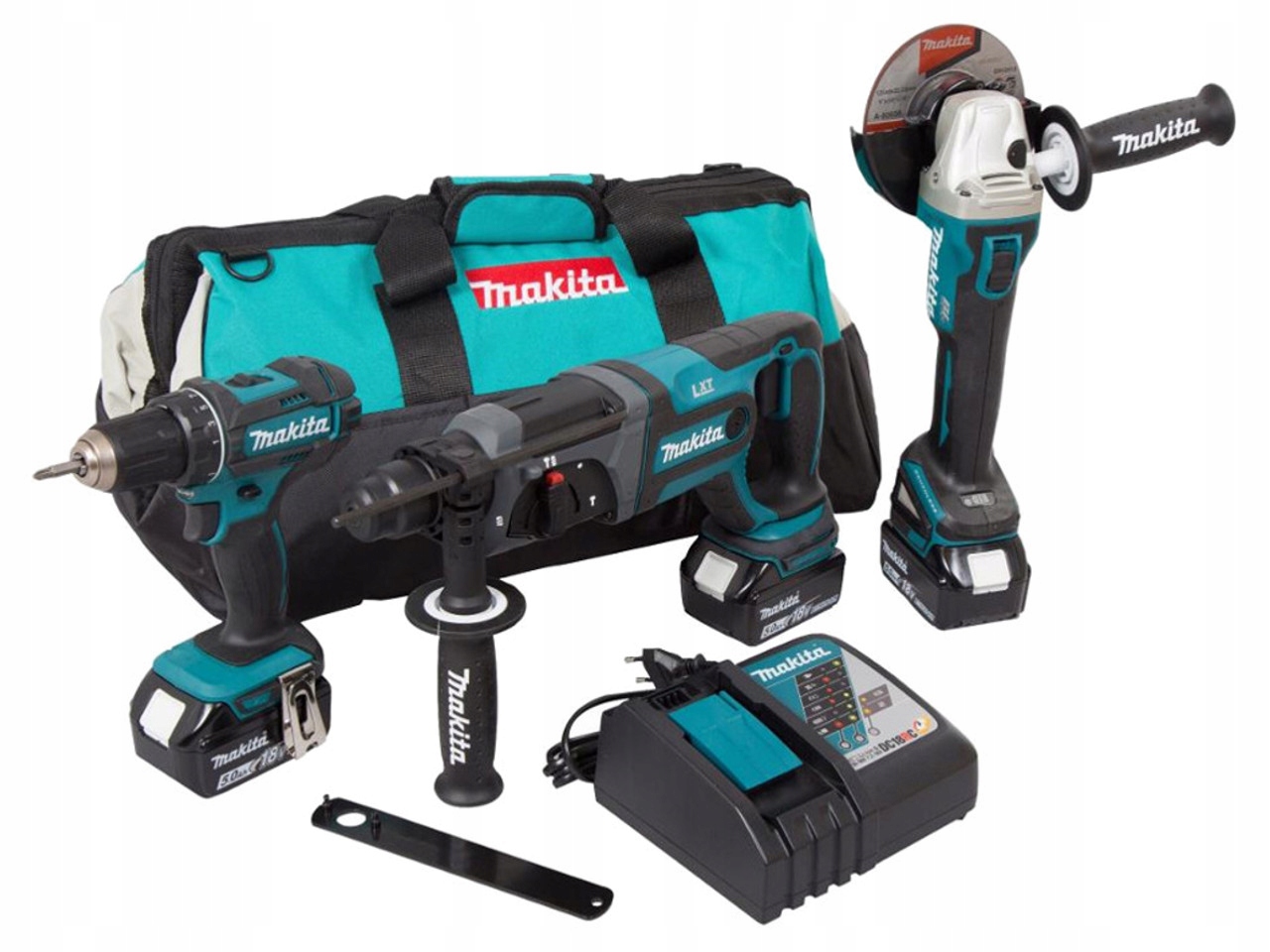 Makita DLX3078TX1 Combo DGA504 DHR241 DDF482 3x5Ah