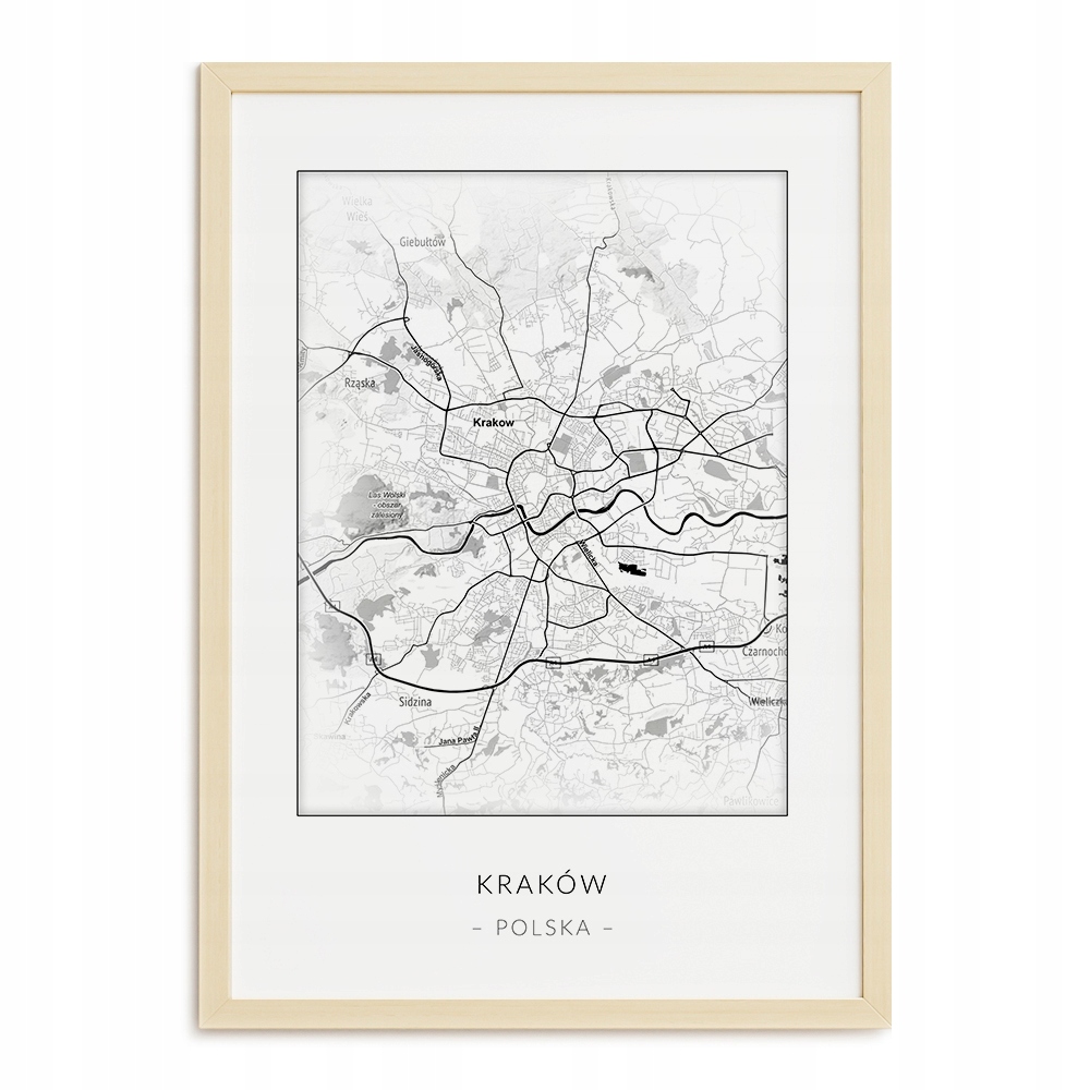 

Plakat Nowoczesny A3 Mapa Krakowa Kraków Obraz