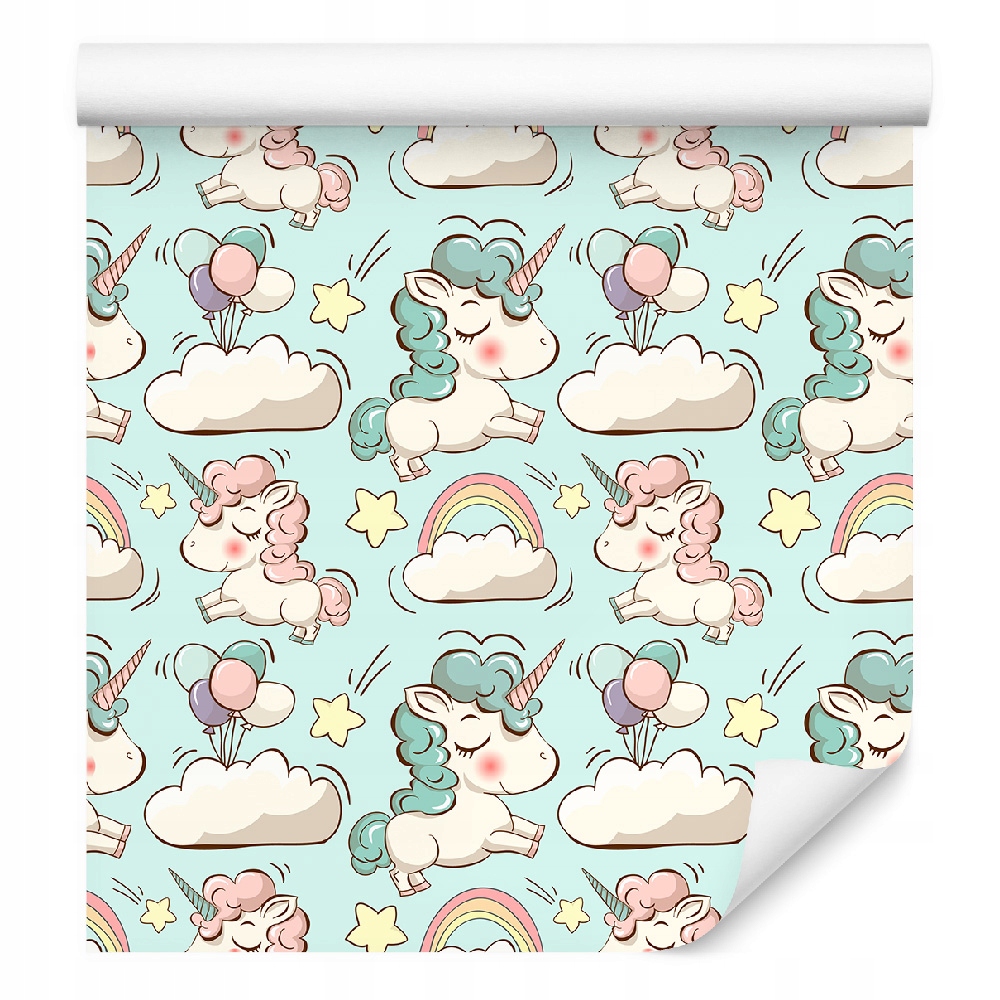 Tapeta pro děti barevní jednorožci /348050174