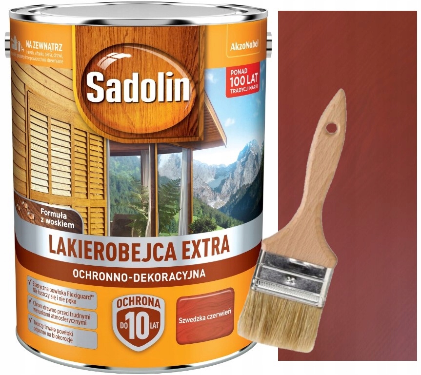 

Sadolin Extra Lakierobejca 5L Szwedzka Czerwień+pę