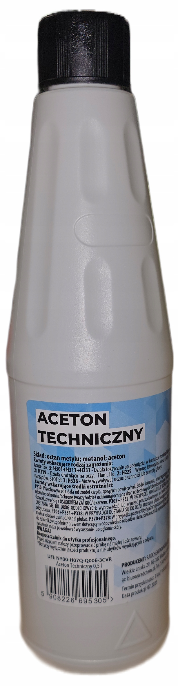 Radchem Aceton Techniczny Rozpuszczalnik Odtłuszczacz 0,5L