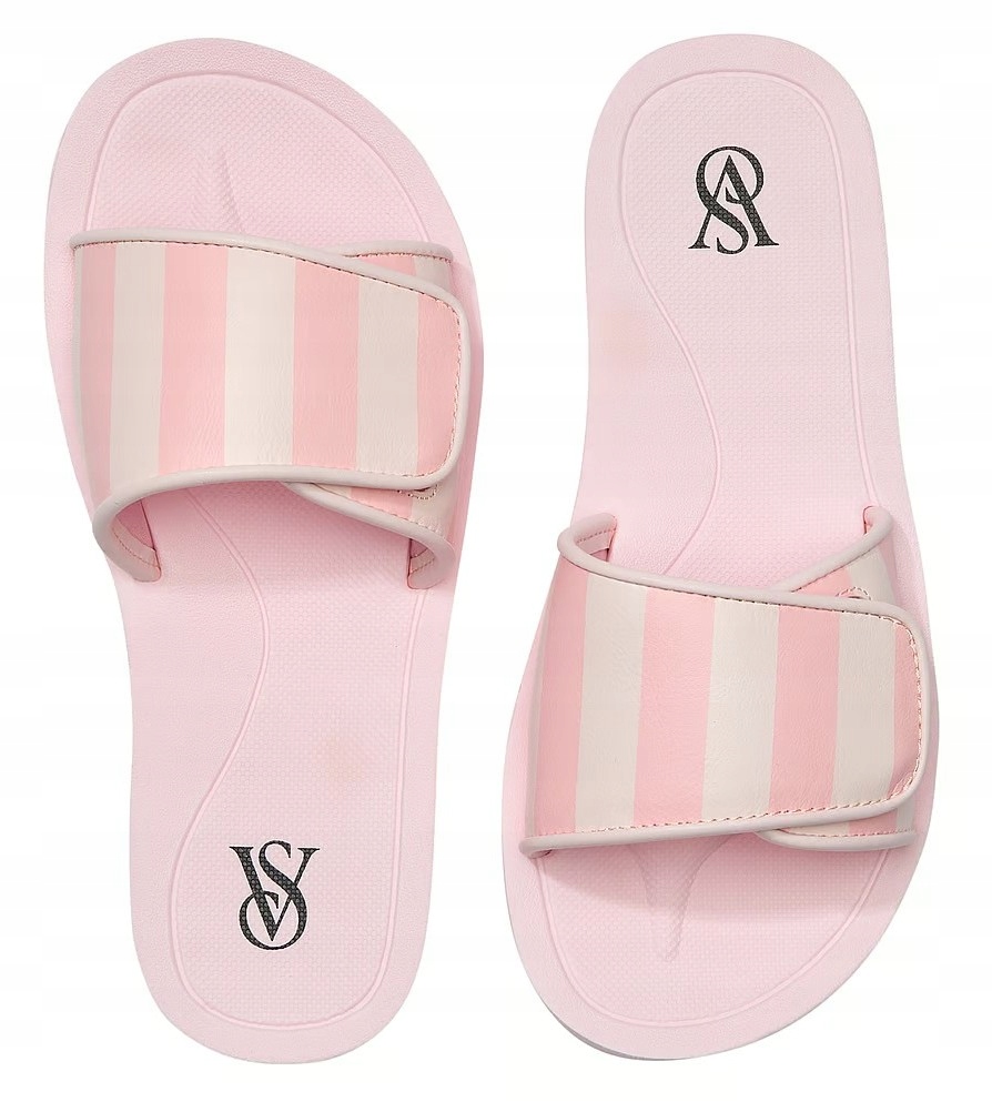Nazouváky na suchý zip Victoria's Secret růžové proužky velikost 37 (24 cm)