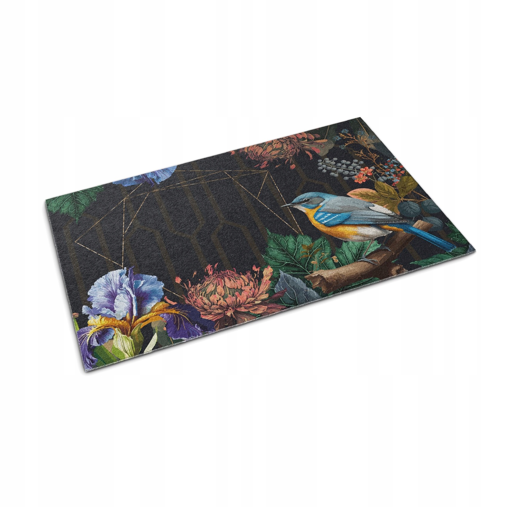 Absorpčná vstupná rohožka pod dvere Kvet Vták 90 cm x 60 cm
