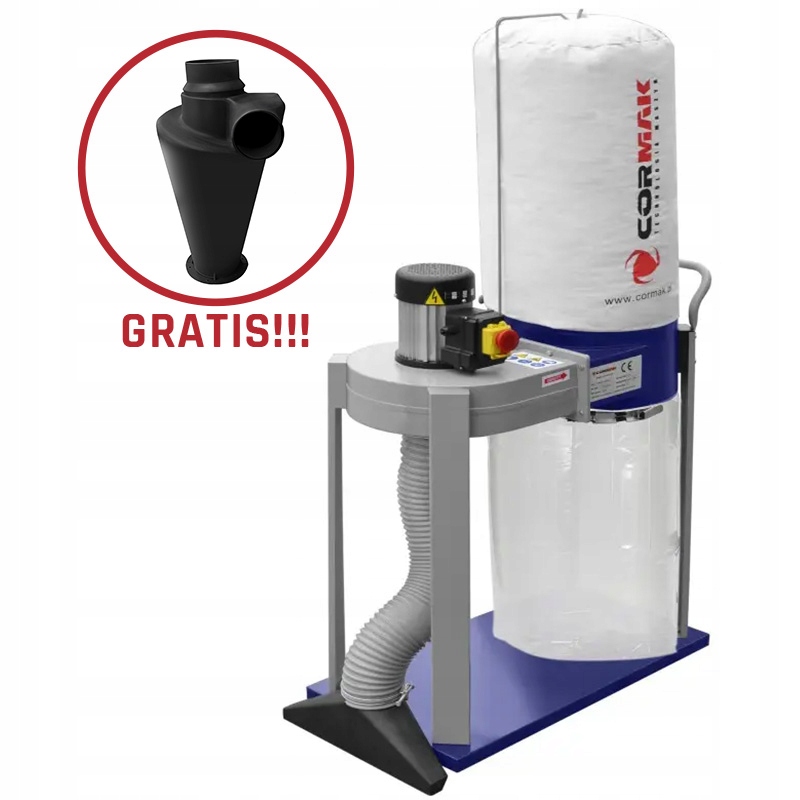 ODCIĄG TROCIN WIÓR PYŁU WENTYLATOR CORMAK FM230L1 1150m3 750W + SEPARATOR