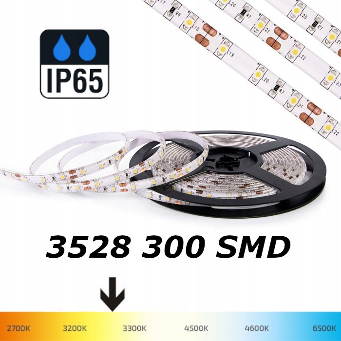 

Taśma Led 3528 300 IP65 Wodoodporna Biała Ciepła