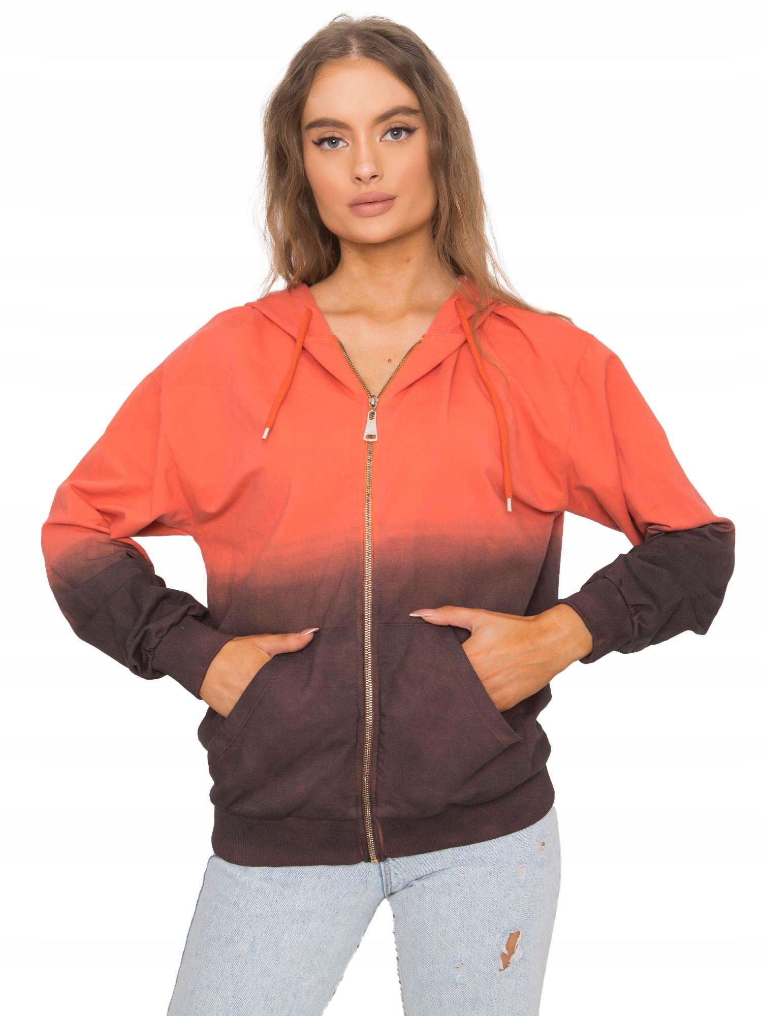 

Bluza Damska z kapturem rozpinana ombre Dresowa