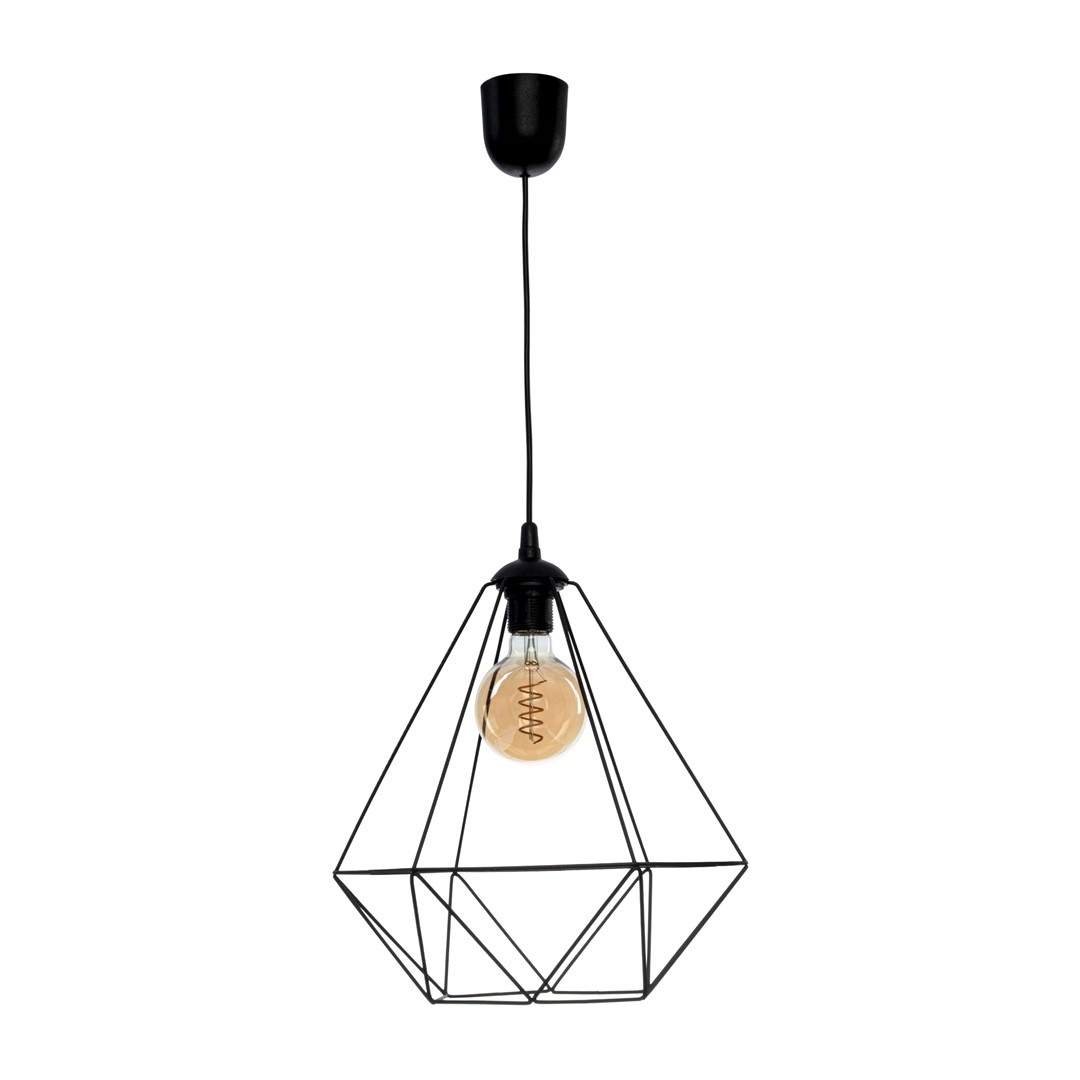 Závěsné svítidlo černé 1xE27 60W Basket Eko-light