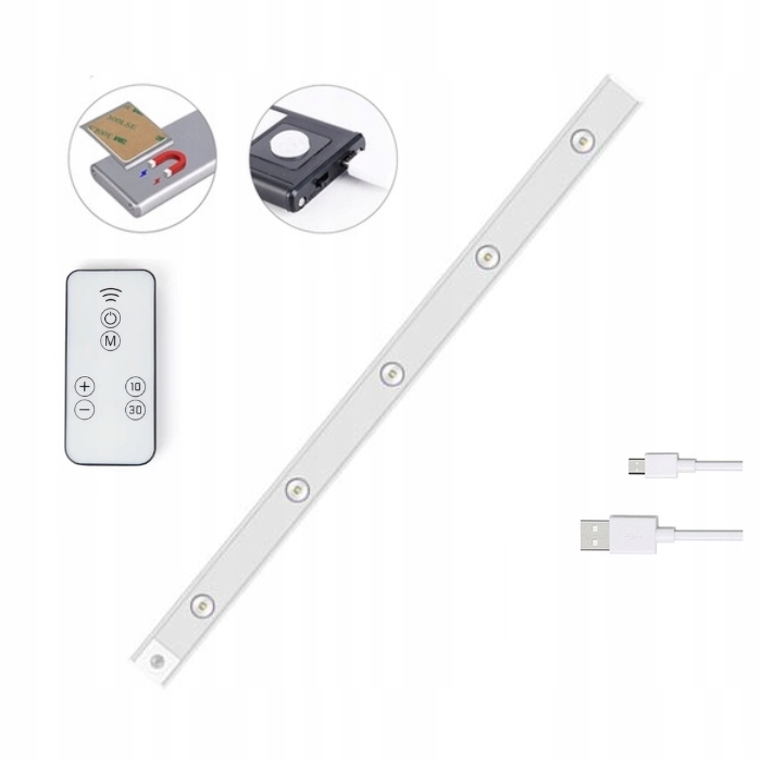 Led Lampa S Pohybovým Senzorem 80 CM Usb Lišta Stříbrná