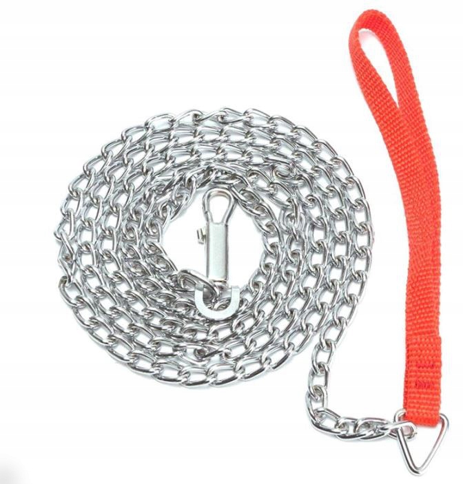 

Smycz łańcuch 120cm dla dużego pieska psa czerwona