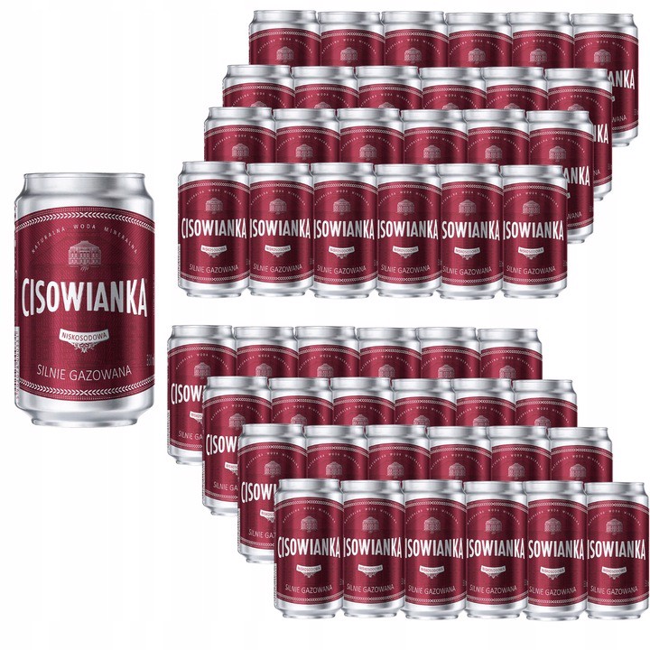Levně Cisowianka Přírodní silně perlivá voda 330 ml x 48 kusů